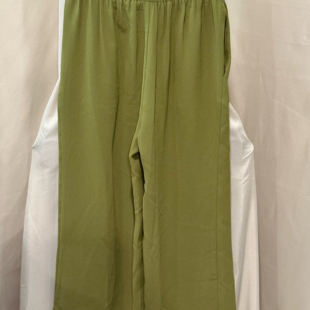 DR2 Olive Trousers with Waist Tie - Picture 3 of 4